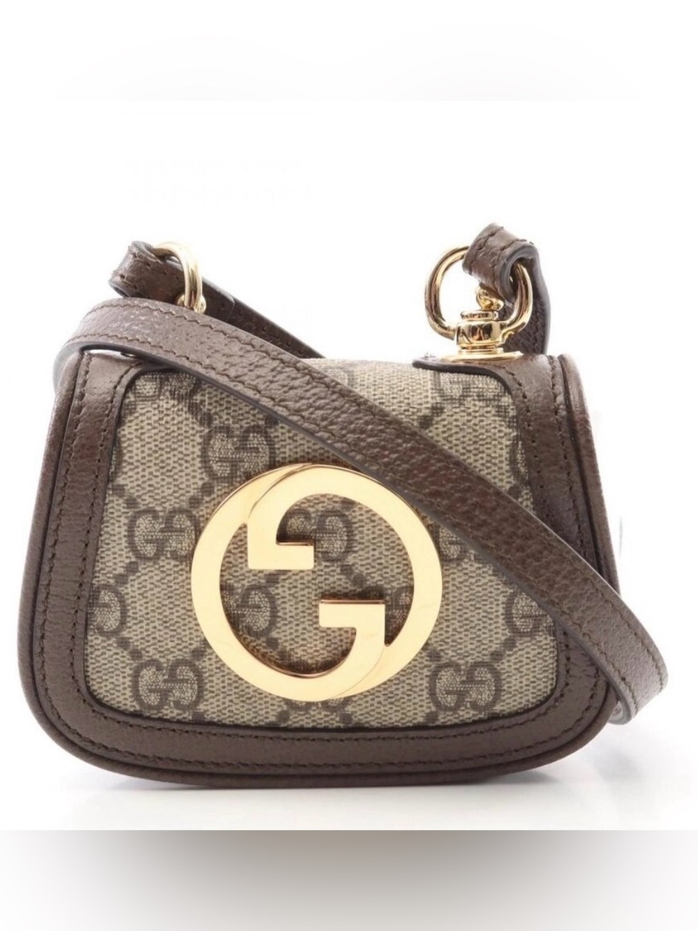 EUC GG Supreme Monogram Calfskin Blondie Card Case Wallet